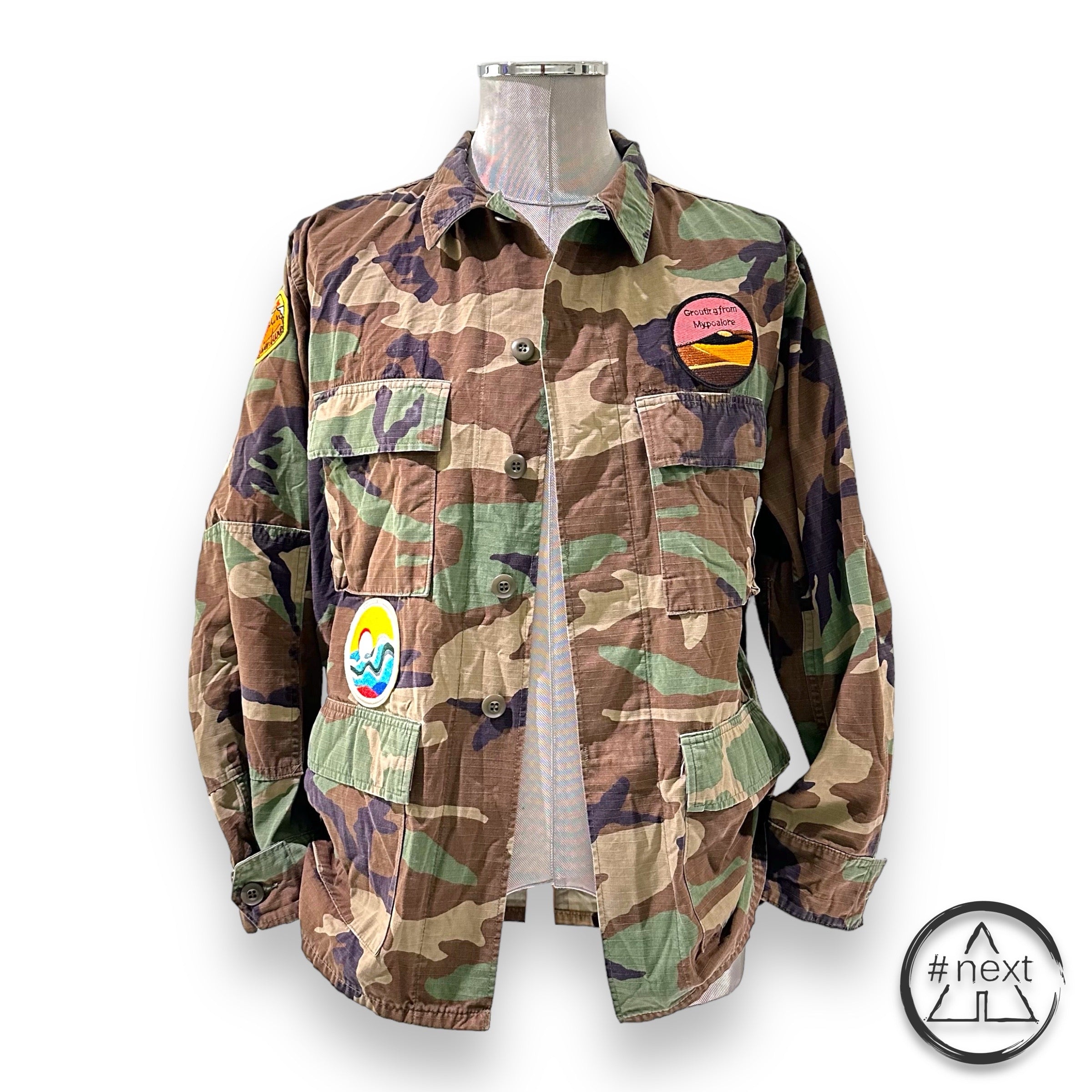 BL.11 - Overshirt originale con patch cucite - Camouflage
