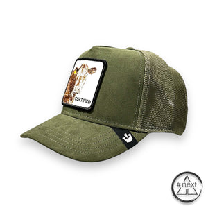 Goorin Bros - The Farm - Trucker Suède - Certified (olive green)