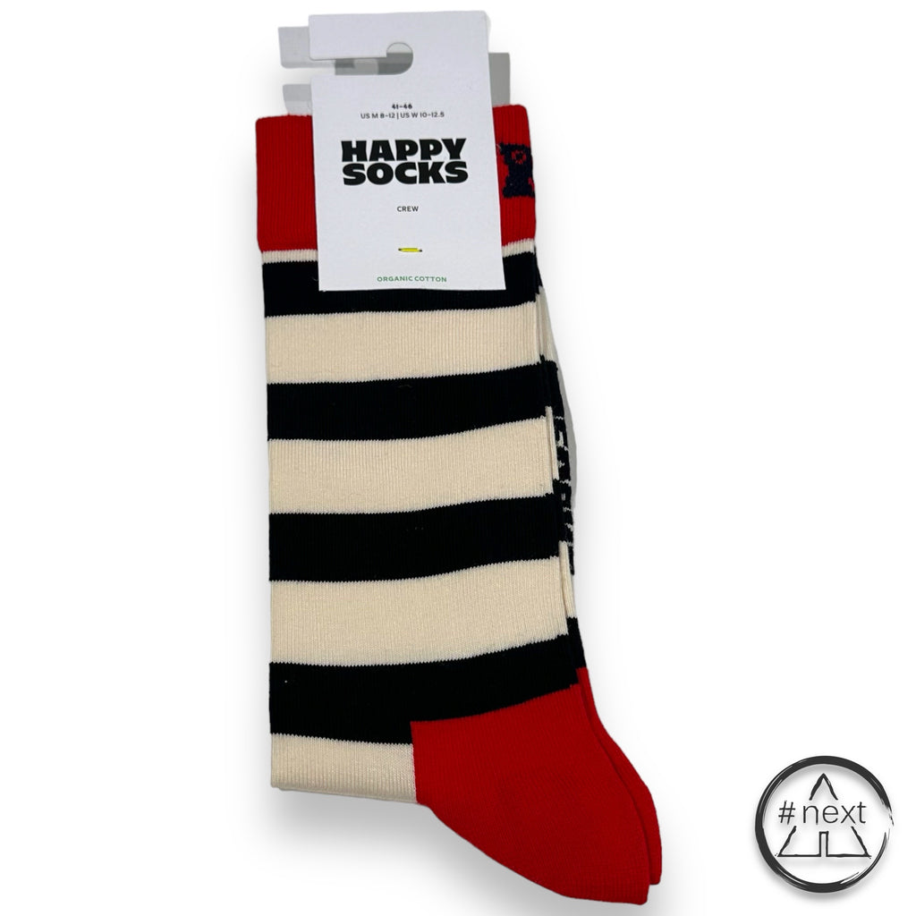 Happy Socks - Calza - Crew - Stripe Sock - Blue, white, red. - ANDY #NEXT