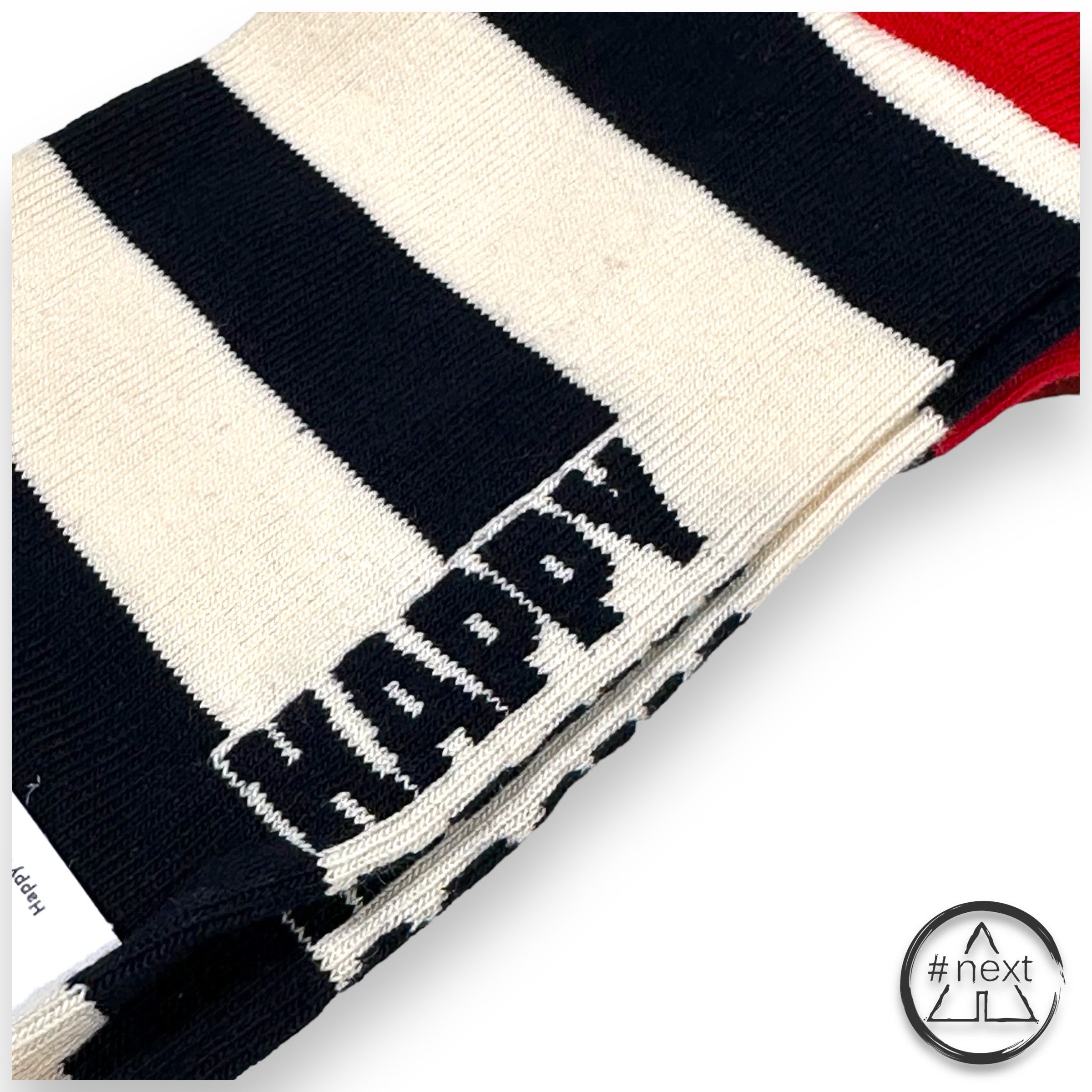 Happy Socks - Calza - Crew - Stripe Sock - Blue, white, red. - ANDY #NEXT