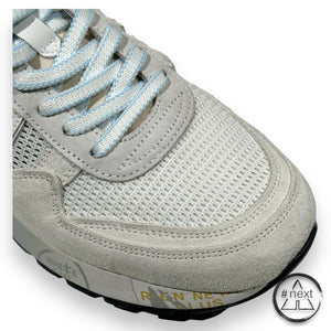 (#F) Premiata - sneakers LANDECK var. 6629 - Off white, lime. - ANDY #NEXT