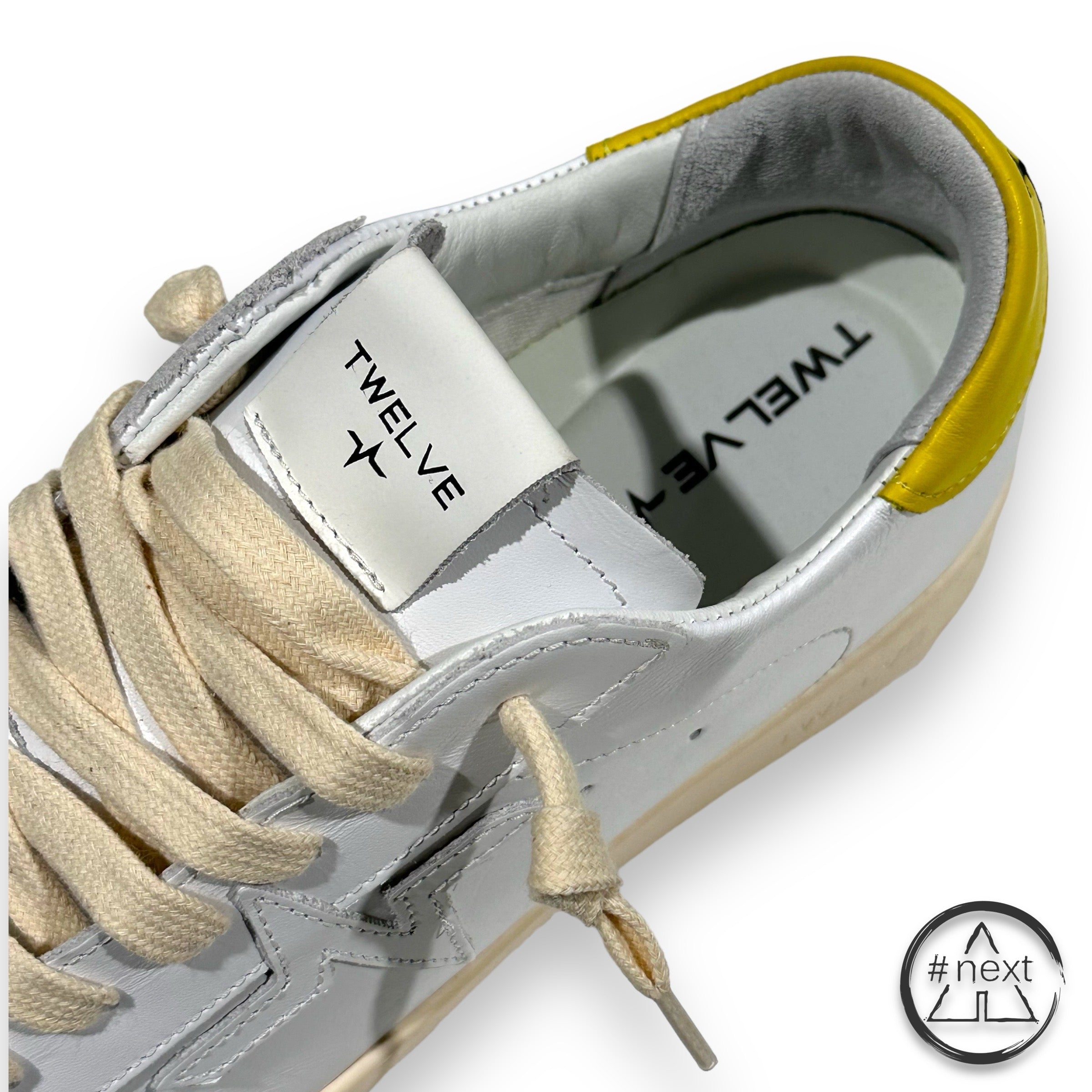 (#D) TWELVE - Sneakers CLASSIC - Bianco, Giallo. - ANDY #NEXT