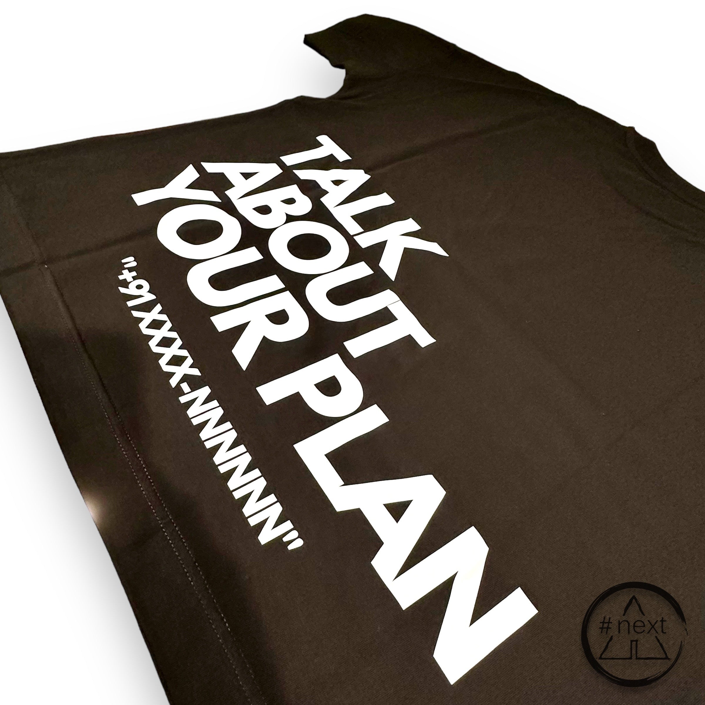 nngr2 - T-shirt in cotone Organico 100% - I HAVE A PLAN - PLAN 030 - TALK ABOUT YOUR PLAN - nero. - ANDY #NEXT