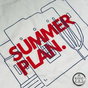 nngr2 - T-shirt in cotone Organico 100% - I HAVE A PLAN - SUMMER PLAN. Bianco.