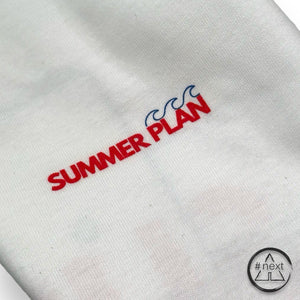 nngr2 - T-shirt in cotone Organico 100% - I HAVE A PLAN - SUMMER PLAN. Bianco.