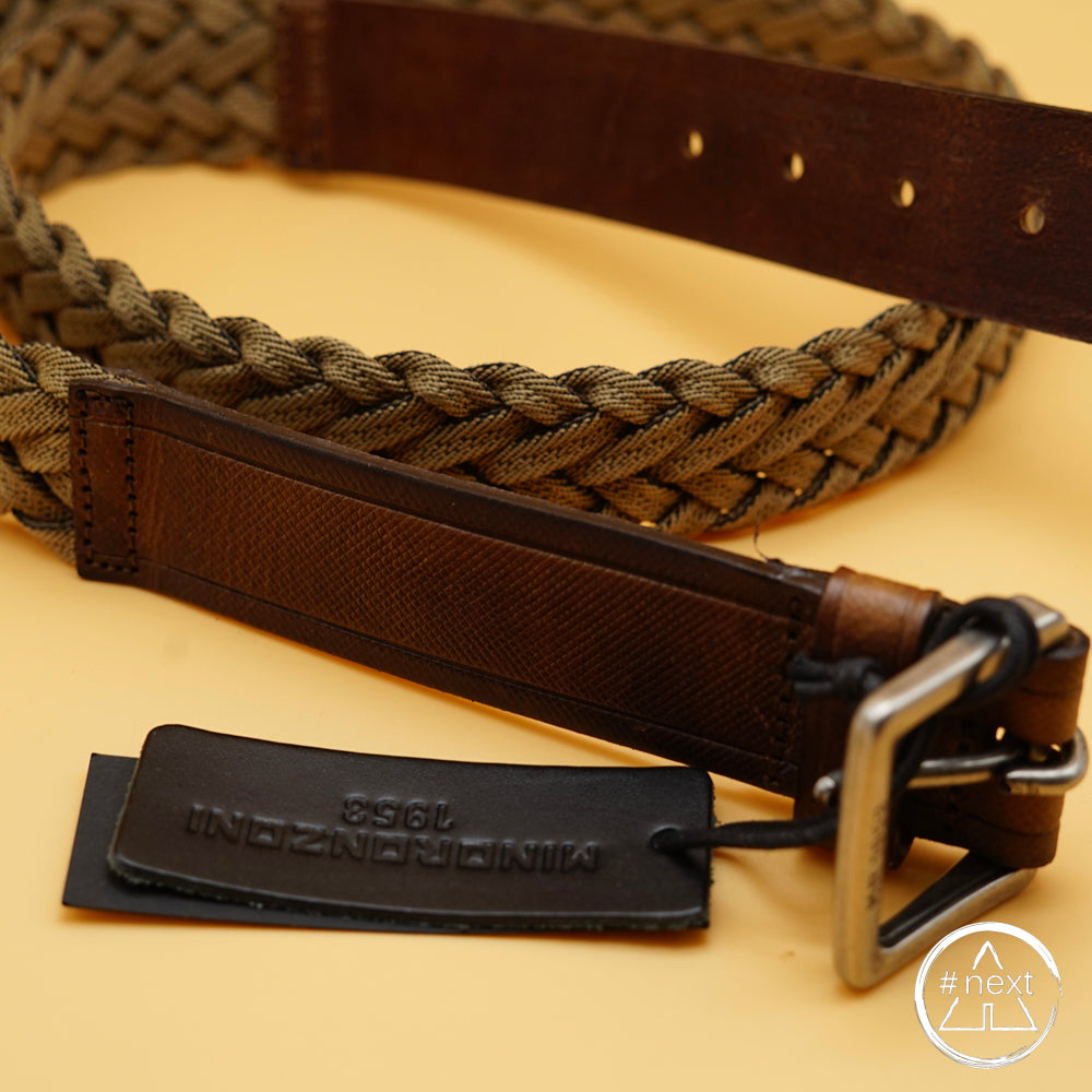 Minoronzoni 1953 - Cintura Intrecciata - Elastico Canapa, chiusura pelle. - ANDY #NEXT