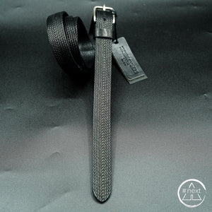Minoronzoni 1953 - Cintura pelle stampa treccia - Nero. - ANDY #NEXT