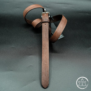 Minoronzoni 1953 - Cintura pelle stampa treccia - Testa di moro. - ANDY #NEXT